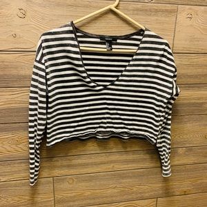 Striped White Crop Top